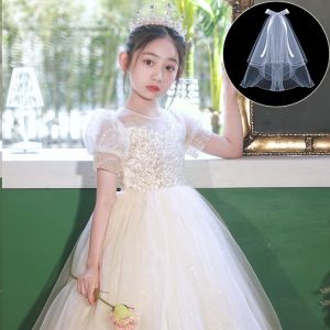 Princess Dress Childrens Formal Wear Piano Performance Wedding Guest Hostess Girls Evening Gown Lightweight Luxury Polyester Fiber