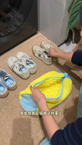 ✅SG Ready Stocks✅Chenille Shoe Washing Bag Reusable Shoe Laundry Bag Washing Machine Shoe Protector