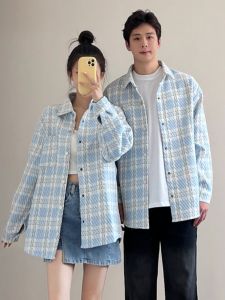 XILANDUO | Áo Khoác Áo Sơ Mi Caro Cổ Bẻ Đa Năng Thời Trang Cao Cấp Cho Đôi