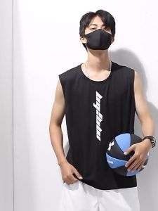 Mens Clothing Ice Silk Quick-drying Vest Mens Summer Fitness Sports Large Size Breathable Sleeveless T-shirt Thin Section Vest Trend Mens Clothing