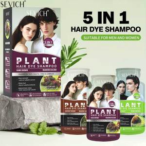 Pure Natural Herbal Black Hair Dye Shampoo for Women&Men 5 In 1 Bubble Plant Hair Color Shampoofor Gray Hair Non-irritating