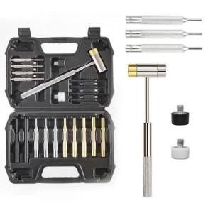 1 SET Boxed Punching Tools Made Of Solid Material Including Steel Punches And Hammers With Block Roll Pin Punch Assemblies