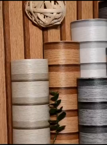 TERBARU Wallpaper Sticker Dinding Ruang Tamu & Kamar Motif Kayu Salur Panel Abu Muda Panjang 8 Meter x Lebar 45cm