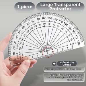 XINZUO | Transparent Protractor Ruler for Learning Measurement