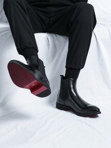 Nanjiren | Pointed Toe Chelsea Boots Red Sole British Style 1