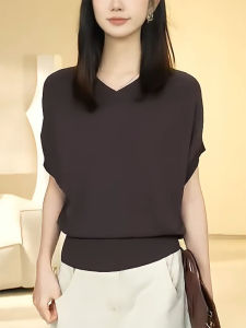 QINGNAER | Oversized Casual V-Neck Short Sleeve T-Shirt