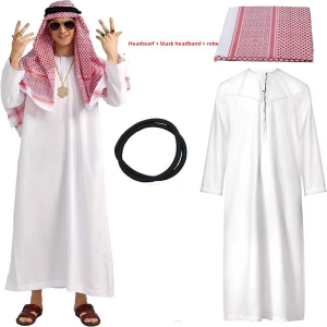 Adult Arabic Kaftan New Style Dubai Prince Costume Middle East Saudi Mens Cosplay Luxury Clothing Party Decor