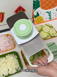 Pemotong Makanan Pelbagai Fungsi 6-dalam-1/Pemotong/Pencincang Sayur/Pemarut/Pemasak Dadu/Pemetik Kupas/Pemasak Bawang Putih