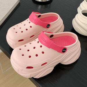 Giày Đế Dày Mùa Hè Thời Trang Cho Nữ Giày Đi Biển Đế EVA Đế Phẳng Đế Cao Su Hoạt Hình Dễ Thương Màu Cà Phê Chó Hở Mũi