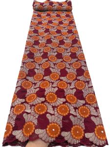 2026 African Cotton Lace Fabric Embroidery 5 Yards Nigerian Swiss Voile Lace Fabrics Sewing For Women Wedding Party Dress