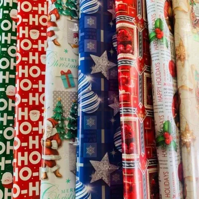WS 50pcs Christmas Wrapper Coated Glossy Thick random design gift paper