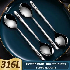 Stainless Steel Korean Long Handle Thickened Table Spoons