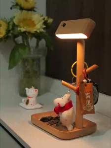 【SG In Stock】 Entrance Welcome Lamp Human Body sensor Light Key Storage Rack Jewelry Rack Solid Wood Tray The Desktop Storage Tray Night Light At The Head Of The Bed Gift Lamp