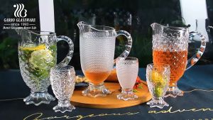 (1PC) ColorBox DSZB023-1❣️ DELIGOSA PITCHER Water Vintage Milk Water Pitcher Glass Jug with Handle