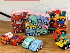 Combo 6 Xe Đồ Chơi Chạy Dây Cót Nhựa ABS An Toàn Set 6 Xe Mini Chạy Đà Dễ Thương Làm Quà Tặng cho Bé