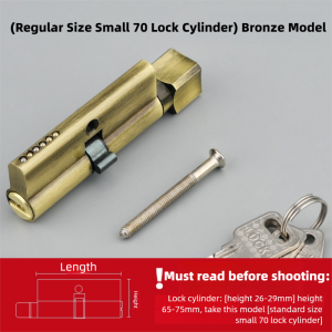 Brass Lock Cylinder for Bedroom Doors - Anti-Theft Interior Wooden Door Lock Core Universal Household Door Lock Body Hardware