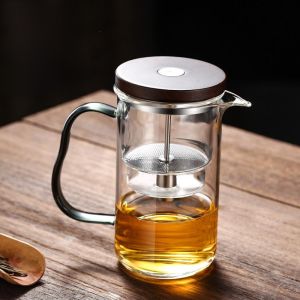 Glass Tea Pot Home Use Full Inner Vessel Drifting Cup Brew Tea Filter Press Type Tea Brewing Device Tea Water Separation Tea Cup