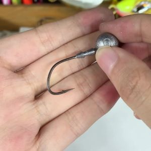 Móc Câu Mềm PROBEROS 10 Chiếc Có Gai Dạng Giun Đầu Chì Lệch Tâm Thép Carbon Cao Dùng Cho Câu Cá Nước Mặn Mỗi Hộp 10 Cái