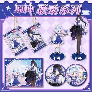 Genshin Impact Lucesheng Coffee Collaborative Kcloine De Higwen Large Stand Badge Jibei Colored Paper Tabletop Game Accessories