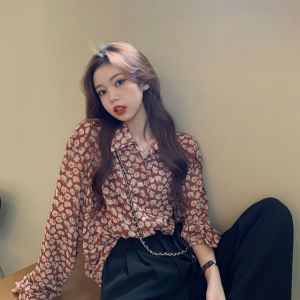 Áo Sơ Mi Chống Nắng Tay Dài Rộng Rãi Mùa Xuân Hè 2025 Dành Cho Nữ Cổ Polo Phong Cách Hàn Quốc Họa Tiết Hoa Dài Thường