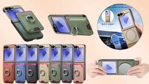 szhaiyu | 2 in 1 Detachable Wallet with Card Holder Phone Case for Samsung Galaxy Z Flip 8 7 6 5 4 3 Flip7 FE Magnetic Ring Bracket Cover
