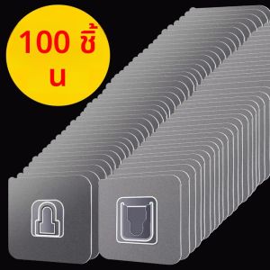 1-50 คู่ Double-Sided Self Adhesive Wall Hooks Strong Sticky โปร่งใส Traceless ห้องครัวห้องนอน Wall Hook ผู้ถือเก็บ