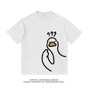 Bandai | Funny Question Mark Duck Print Tees Graphic Tees High Quality Mens and Womens Short Sleeved Tees Kids Sportswear Mens Tops