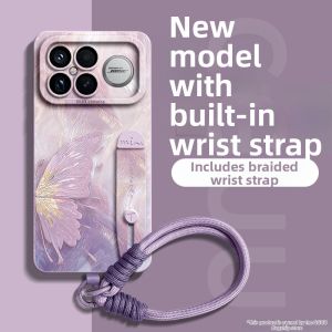 GGUU | Redmi K90 Series Compatible Case Silicone Golden Butterfly Design Shockproof with Strap and Kickstand