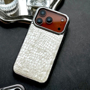 Luxury Crocodile Pattern Phone Case For iPhone 17 Air 16 15 14 13 12 11 Pro Max Plus Plating Cool Armor Shockproof Bright Cover
