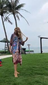 Áo Choàng Nữ Họa Tiết Hoa Hình Học In Hình Áo Choàng Kimono Khăn Choàng Che Nắng Loungewear Full Tay Áo Polyester