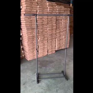 UU BAGBAG ราวแขวนเสื้อผ้า โครงเหล็ก ตากผ้า ราวแขวน ไม้แขวนพื้นแบบพับได้ในร่มใช้ในห้องนอนนักเรียน ตะขอตากผ้าเย็น ราวแขวนเสื้อผ้าในครัวเรือน