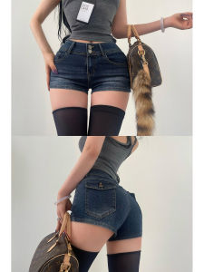 กางเกงขาสั้นยีนส์ทรงเข้ารูปเอวต่ำ ทรงเข้ารูป กางเกงขาสั้นเซ็กซี่ กางเกงขาสั้นผู้หญิงสุดเทรนด์ กางเกงขาสั้นยีนส์สีสันสดใส สำหรับผู้หญิง