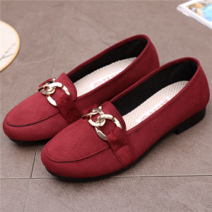 Flats Work Shoes Womens Black Spring and Autumn Single-Layer Shoes Old Beijing Cloth Shoes Womens Shoes Non Slip Flat Heel Soft Bottom Pregnant Womens Gommino