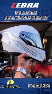 ZEBRA 2023 Plain Full Face Dual Visor Helmet for Women with Silver Lens