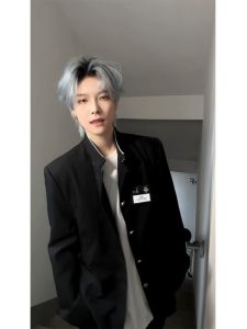 New Chinese Style Mens Casual Suit Jacket with Stand Collar Autumn Spring Leisure Student DK Uniform Coat Handsome Handsome