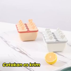 Gratis Ongkir - Cetakan Ice Cream / Cetakan Es Batu Dengan Tutup / Cetakan Es Krim / Es Loli DIY