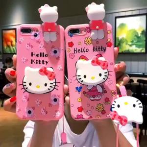 Sanrio | Ốp Điện Thoại Silicon In Hình Sanrio 3D Kitty Kuromi Kèm Dây Đeo Cho Samsung Galaxy A Series A34 A24 A14 A04E A04S A04 A72 A52S A73 A53 A33 A23 A13 A03S A03 Core