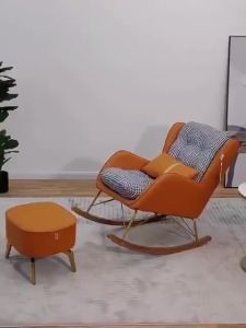 Ghế Lười Thư Giãn Bọc Da PU Cao Cấp Smart Home Ghế Bành Sofa Bập Bênh Sang Trọng (Tặng Kèm Đôn Gối) Đủ Màu Lựa Chọn Nâu Xanh Cam Mix Trắng Chân Gỗ Chống Trơn Trượt Đệm Dày Và Êm Thích Hợp Mọi Không Gian