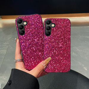 Luxury Glitter Rose Red Faux Rhinestone Phone Case For Samsung Galaxy S26 S25 S24 S23 S22 Ultra Plus FE S25Edge Shiny Soft Cover