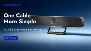 ROCWARE RB10 Lite All-in-One 4K Video Bar | BYOD or BYOM Supported | AI-Powered Audio 3A Algorithm | 120° Ultra Wide Angle Lens | Group Framing | Speaker Framing | 6 Meter Voice Pickup