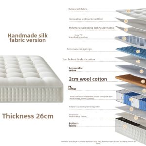 Glue-Free Tufted Double Layer Independent Spring Wool Silk Mattress