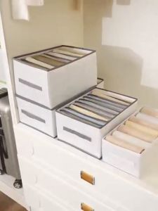 อัพเกรดใหม่ กล่องเก็บของ สำหรับการเก็บยีนส์ เสื้อยืด เสื้อผ้า ภาพและสี PEVA