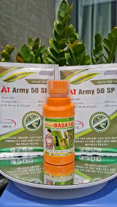 Bộ đôi diệt trừ Bọ Trĩ gây hại xoài [1 chai EXCEL BASA 50EC (450ml) + 2 gói AT ARMY 50SP (100g)]: không nóng bông bám trái bảo vệ lộc non hoa và trái non