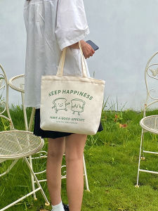 กระเป๋าผ้าแคนวาสแบบถือสำหรับผู้หญิง กระเป๋าเดินทางสไตล์เกาหลีน่ารักแบบใหม่ปี 2024 กระเป๋าเดินทางแบบมีซิปสำหรับแม่ กระเป๋าสะพายไหล่แบบอเนกประสงค์