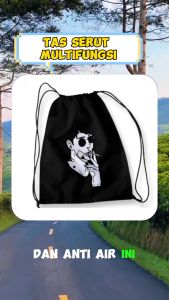 Tas Serut dengan Desain MAKE MONEY untuk Menyandang atau Tas Serut dengan Karakter Bronx Boy