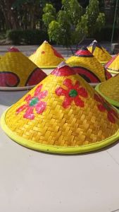 Caping petani premium untuk anak - topi caping petani lukis motif cewe