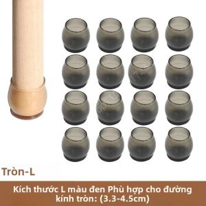 8/16 Chiếc Đen Silicon Chân Ghế Mũ Chống Trơn Trượt Vuông & Tròn Đồ Nội Thất Chân Tắt Tiếng Thảm Bảo Vệ Sàn Gỗ Tấm Bảo Vệ