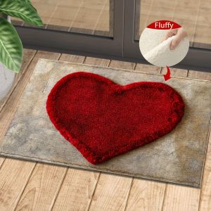VIKAMA Valentines Day Simple Heart-Shaped Pattern Carpet Soft And Comfortable Entrance Carpet For Home Decoration