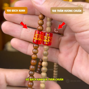Vòng tay chuỗi 108 hạt mix lu thống omani Sơn Mộc Hương gỗ bách xanh trầm hương đeo tay kim mộc thủy hỏa thổ