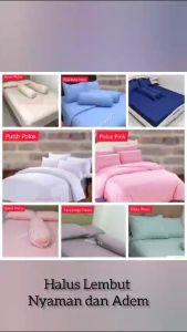 Sprei Polos Katun Polimikro Murah Berkualitas Halus Adem Lembut dan Nyaman Include Sarung Bantal dan Sarung Guling Ukuran 180x200 160x200 140x200 120x200 100X200 90x200 dan 80x200 Variasi Tebal kasur 20 cm 25 cm dan 30 cm